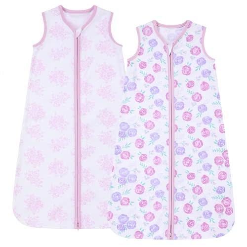 DaysU Cotton Baby Sleep Sack, Baby Sleeping Bag with Two-Way Zipper, 0.5 TOG Wearable Blanket for Newborn Baby Boys and Girls