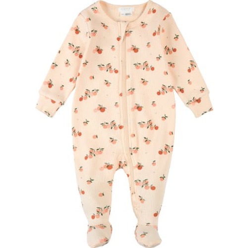 Argumes Print Cotton Rib One-Piece Footed Pajamas, Newborn