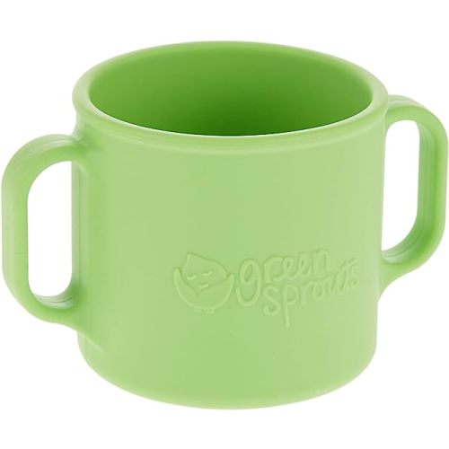 green sprouts Learning Cup | Silicone helps avoid harmful chemicals | Helps toddler develop independent drinking skills, 2 easy-grip handles, Heat-Resistant, Dishwasher Safe - Original - 7 Ounce - Green