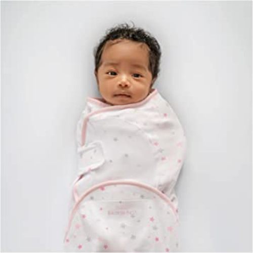 HALO SwaddleSure Adjustable Swaddling Pouch, 100% Cotton, TOG 1.0, Twinkle Pink, Newborn, 0-3 Months