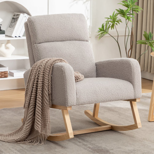 George Oliver Wasilewski Nursery Rocking Chair Rocker for Living Room with Solid Wood Leg & Reviews | Wayfair