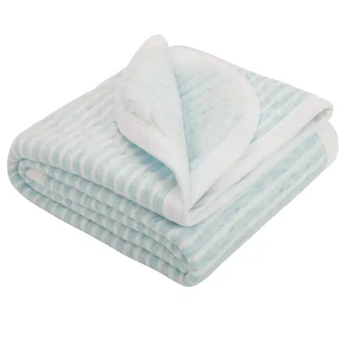 NTBAY Jersey Cotton Quilted Toddler Blanket, Breathable and Warm for Boys and Girls Baby Blanket, 30x40 Inches, Blue