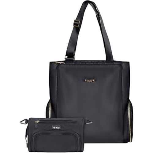 Kiinde Anika Breast Pump Bag with Cooler Pocket, Laptop Compartment, Stylish, Large, Easy to Clean, Black with Grey Interior