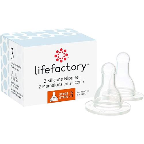 Lifefactory BPA-Free Bottle Nipple | Stage 3 (2 Pack)