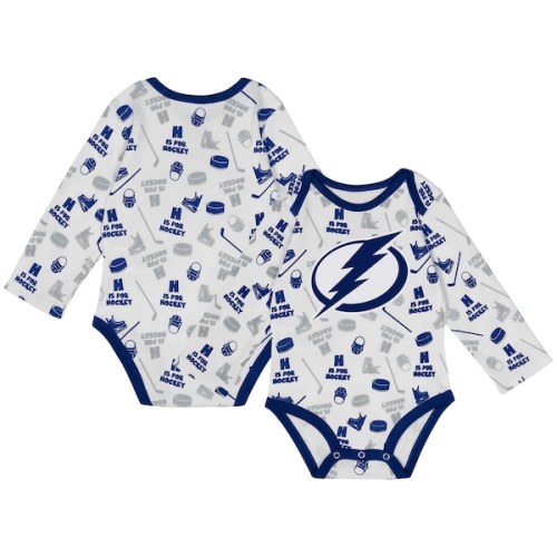 Infant Tampa Bay Lightning White Quick Learner Long Sleeve Bodysuit