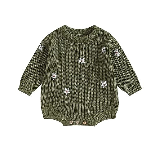 woshilaocai Baby Boy Girl Sweater Oversized Long Sleeve Romper Warm Crewneck Bodysuit Knitted Winter Clothes