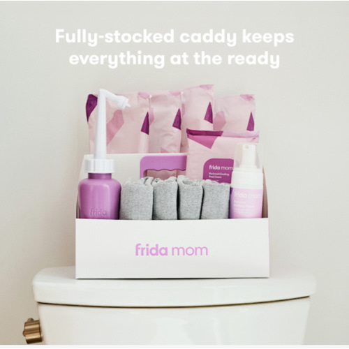 Frida Mom 15pc Labor & Postpartum Kit Gift Set for Baby Showers & Mom to Be, Includes Peri Bottle, Nursing Gown, Disposable Underwear, Ice Maxi Pads, Pad Liners, Perineal Foam, Socks & Toiletry Bag