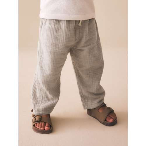 Neutral Soft Textured Pull On Trousers (3mths-7yrs)