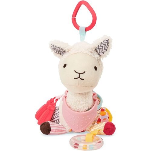 Skip Hop Bandana Buddies Baby Activity and Teething Toy with Multi-Sensory Rattle and Textures, Llama