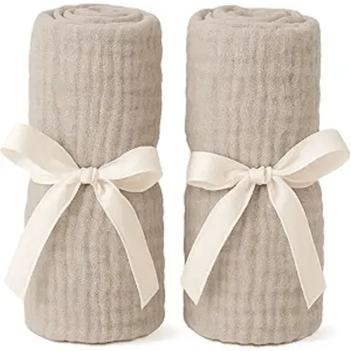 Newton Baby Fitted Sheets for Bassinet & Bedside Sleeper, Essential Bassinet (2-Pack) - Ultra-Breathable, Washable and Ultra-Soft, 100% Muslin, 19" x 35" - Sandstone