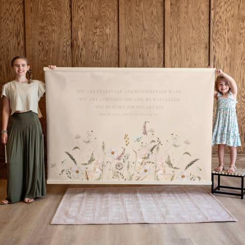 Fearfully and Wonderfully Made | Girls Room Art | Nursery Wall Art | Wildflower Kids Art | Kids Room Wall Hanging | 589