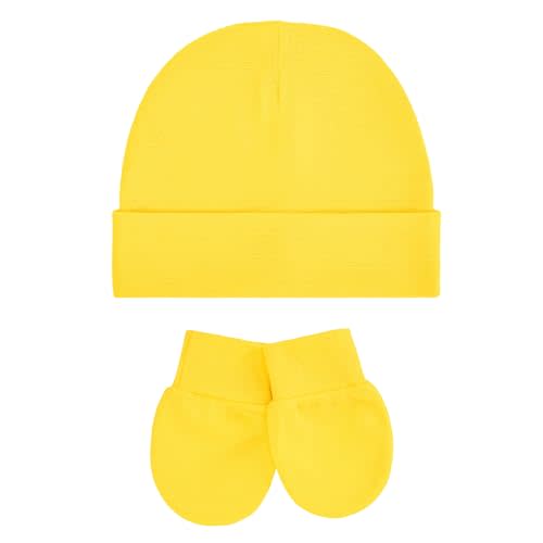 Century Star Cotton Newborn Baby Beanie Hats and Mittens Set Infant Hats for Baby Boy Girl Hats 0-6 Months for Halloween