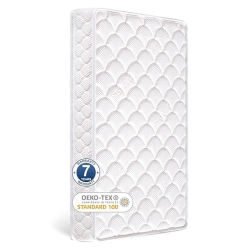 Tiankehan Dual-Sided Crib Mattress & Toddler Mattress – 52" x 27.6" x 5", Knitted Fabric, Moisture Absorbent & Breathable, Fits Standard Full-Size Cribs & Toddler Beds