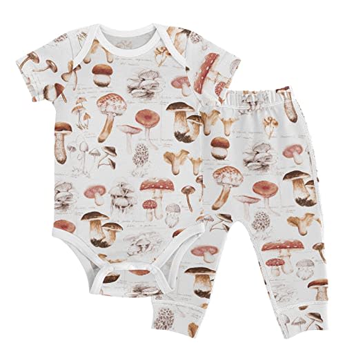 vvfelixl Baby Clothes Set Cute Cartoon Pattern Baby Bodysuits Set Unisex Short Sleeve Baby Pants Sets 0-24 Months