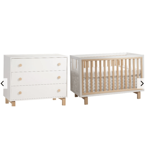 TULIP Bjorn Classic Crib and 3 Drawer Dresser XL set