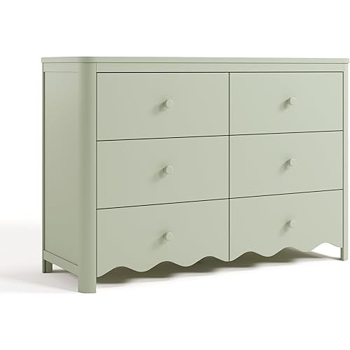 Storkcraft Casablanca 6 Drawer Dresser (Sage) – GREENGUARD Gold Certified, Nursery & Kids' Bedroom with Spacious Storage, Safety Interlocking Drawer System, Easy Assembly with Pre-Installed Tracks