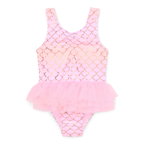 Wonder Nation Toddler Girl Mermaid Tutu One- Piece Swimsuit, Sizes 12M-5T