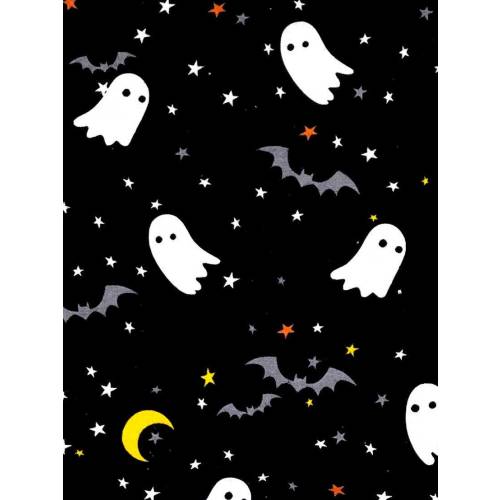 Spooky Baby Bib in Ghosts/Bats/Moon/Stars print