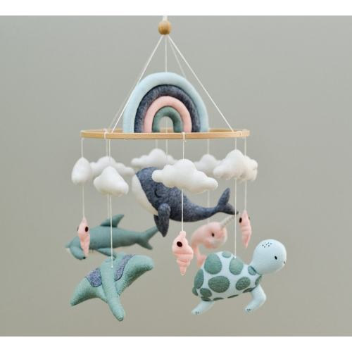 Ocean mobile Crib baby mobile Nursery rainbow mobile