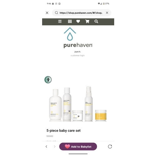 5 piece baby care set