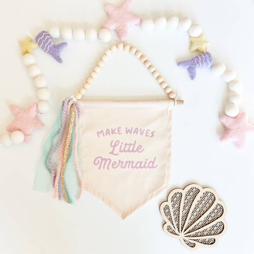 Make Waves Mermaid Canvas Hang Sign: Mermaid Decor, Girl&#39;s Room Decor, Mermaid Sign, Mermaid Art, Girl&#39;s Room Art, Girl Wall Art