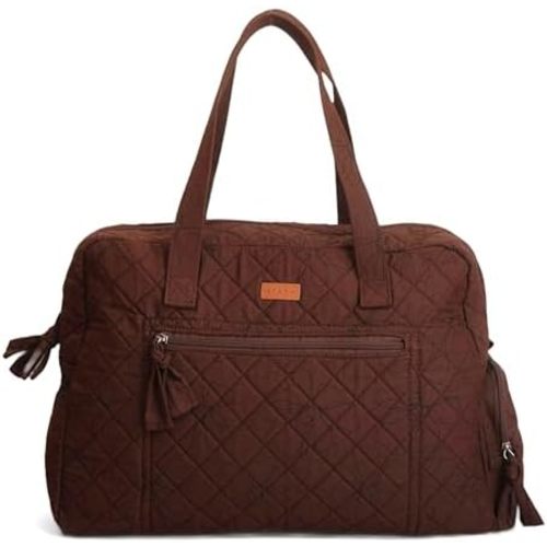 Staya Quilted Duffle Bag - Perfect Travel Companion, Quilted Weekender Bag for Women, (Cacao)