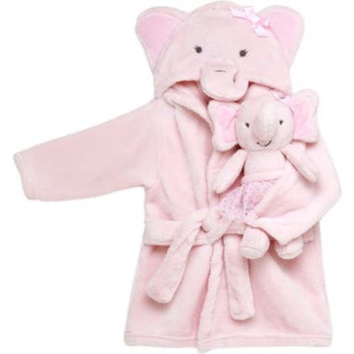 Little Me Fleece Robe & Elephant Plush Set | Nordstromrack