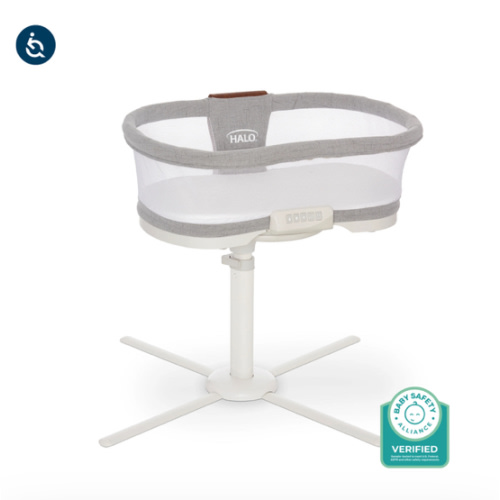 HALO - BassiNest Luxe Vibrating Bassinet, Bedside Sleeper - white