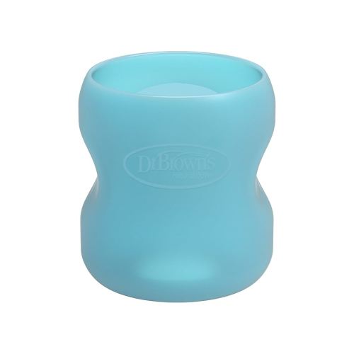 Dr. Brown's Options+ Wide-Neck Glass Bottle Sleeve, 100% Silicone, Blue, BPA-Free, 5 oz, 1-Pack