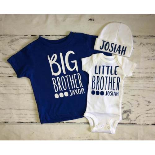 Big brother little brother shirts set personalized brother shirts/Big bro little bro/Baby shower gift for 2 boys/custom brother shirts