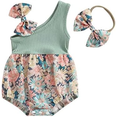 Infant Newborn Baby Girl Floral Romper Kids Spaghetti Strap One Piece Jumpsuit Shorts Toddler Summer Overall Clothes