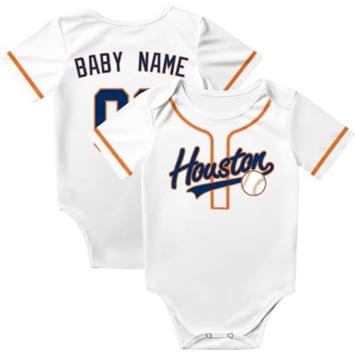 KREDE Baby Clothes Unisex Bodysuit Personalized Custom Baby Name Number for Boy Girl