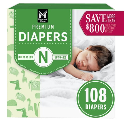 Member's Mark Premium Baby Diapers, Size: Newborn - Sam's Club