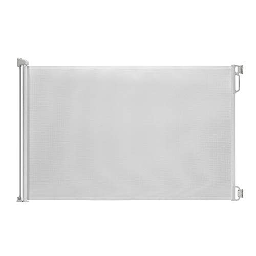 EasyBaby Retractable Baby Gate, 33" Tall, Extends up to 55'' Wide, White/Child Safety Baby Gates, Pet Retractable Gates for Stairs, Doorways, Hallways, Indoor and Outdoor
