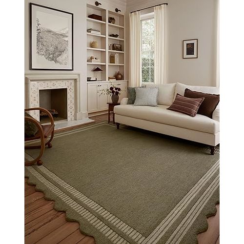 Loloi Chris Loves Julia Scottie Collection SCO-01 Olive/Pebble 5'-0" x 7'-6", .87" Pile Height, Area Rug
