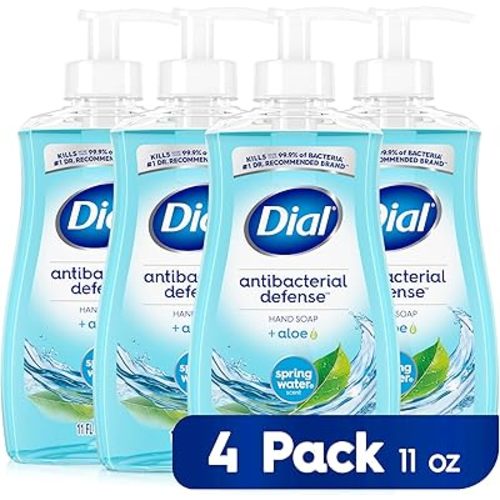 Dial Antibacterial Liquid Hand Soap, Spring Water, 11 fl oz (Pack of 4)