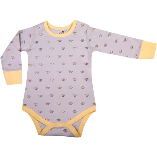 BeeCotton Unisex Baby 100% Organic Cotton Bee Long-Sleeve Bodysuits