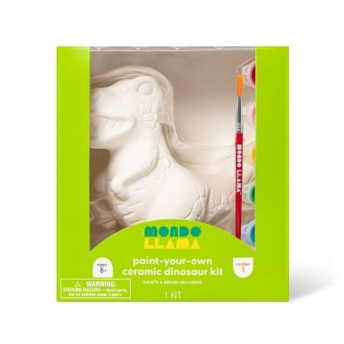 Paint-Your-Own Ceramic Dinosaur Craft Kit - Mondo Llama™: DIY Art Kit with Paint & Brush, Ages 8+