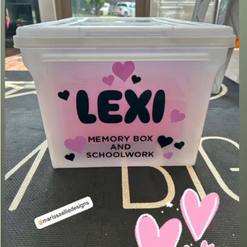 Memory box with baby name
