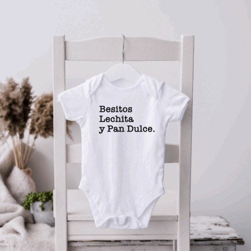 Besitos, Lechita y Pan Dulce Baby Onesie® | Spanish Baby Onesie® | Cute Spanish Baby Onesie® | Funny Spanish Baby Onesie® | Baby Gift |
