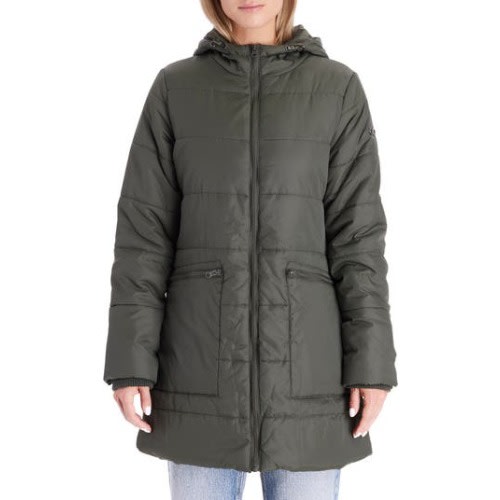 3-in-1 Hybrid Quilted Waterproof Maternity Puffer Coat, Large