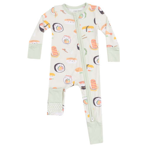 2-Way Zip Romper, Sushi Green