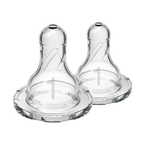 Dr. Brown's Anti-Colic Slow Flow 2-Pack Newborn Silicone Narrow Nipples
