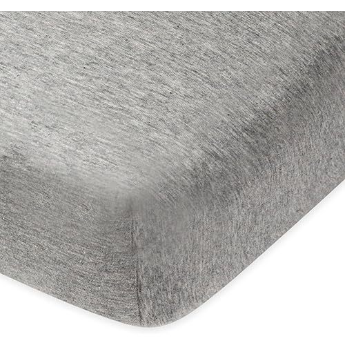 HonestBaby Fitted Crib Sheets Fits Standard Mattress Bassinet, Mini Prints 100% Organic Cotton Baby Boys, Girls, Unisex, Heather Gray Fitted Crib Sheet, One Size