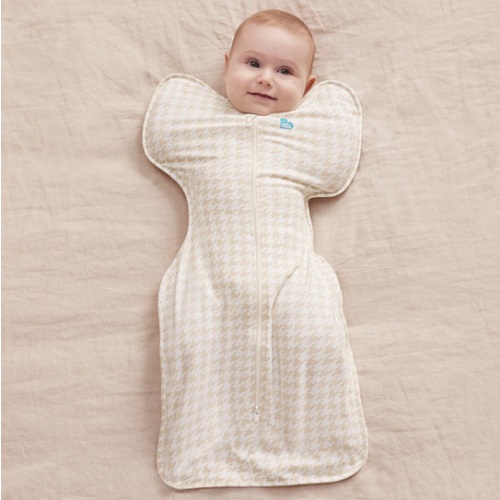 Swaddle Up Cotton Tan Houndstooth