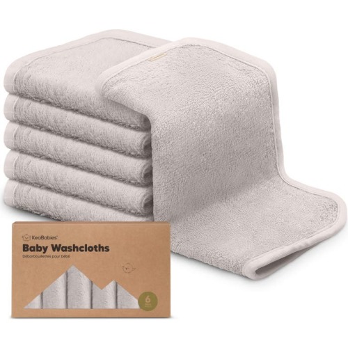 KeaBabies Deluxe Baby Washcloths, Heather