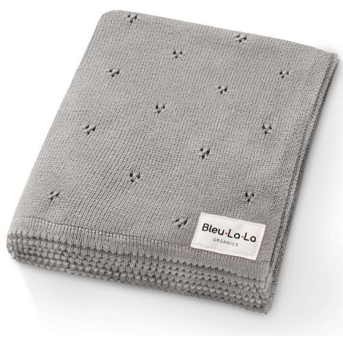 Luxury 100% Organic Cotton Baby Receiving Swaddle Blanket for Infants Boys and Girls - Powder Blue