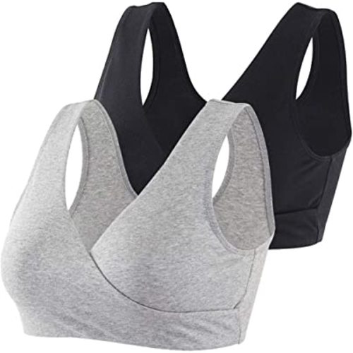 KUCI Maternity Nursing Bra Wireless Cotton Breastfeeding Bra for Sleep