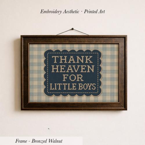 Thank Heaven For Little Boys Print ∙ Vintage Nursery Wall Art ∙ 1638