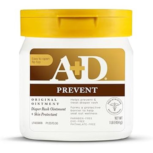 A+D Original Diaper Rash Ointment, Skin Protectant With Lanolin and Petrolatum, Seals Out Wetness, Helps Prevent Baby Diaper Rash, 16 Ounce (Pack of 1)